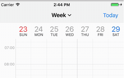 calendar week ios