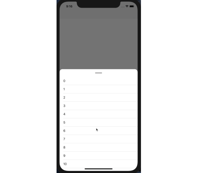 Vertical Sliding Presentation Controller with swift