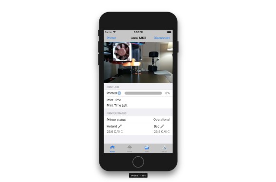 A Free Open Source IPhone/iPad App For OctoPrint