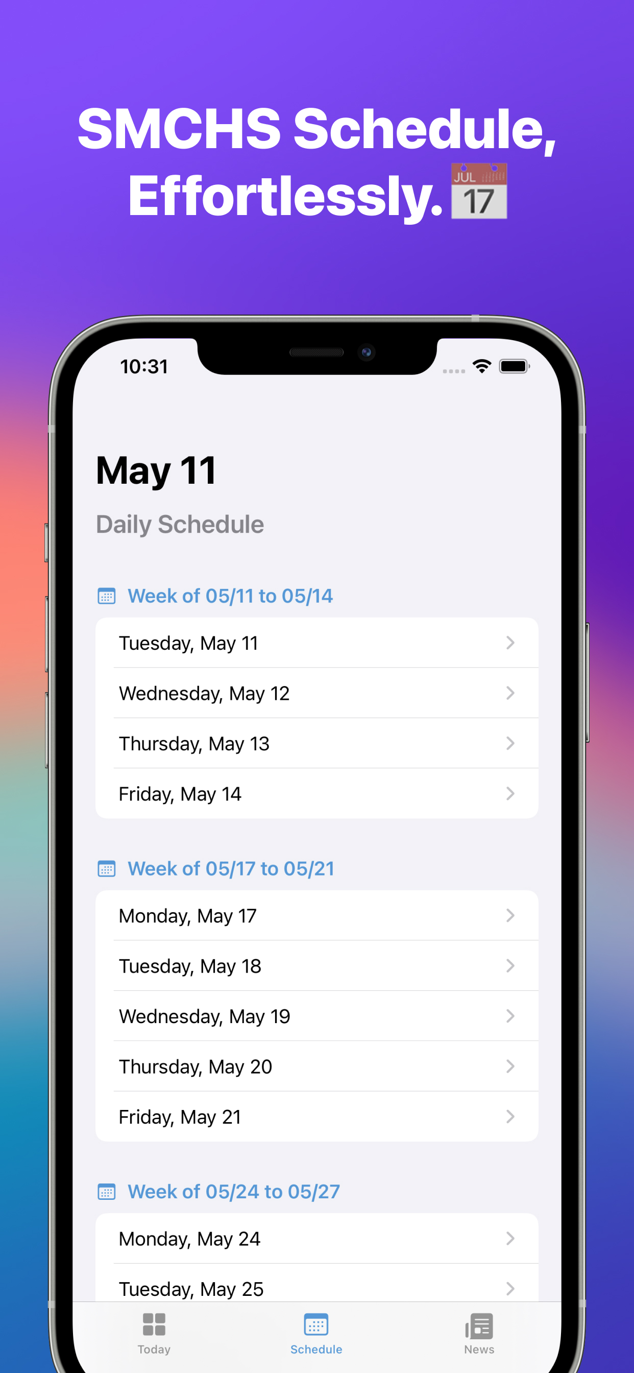 iPhone-schedule