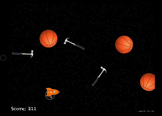 A simple game where you should dodge debris