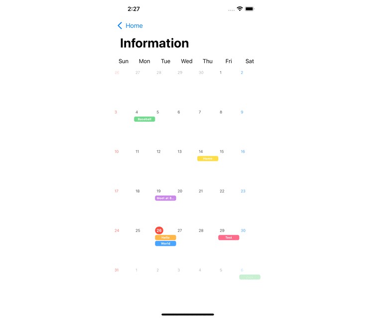 A simple calendar with SwiftUI