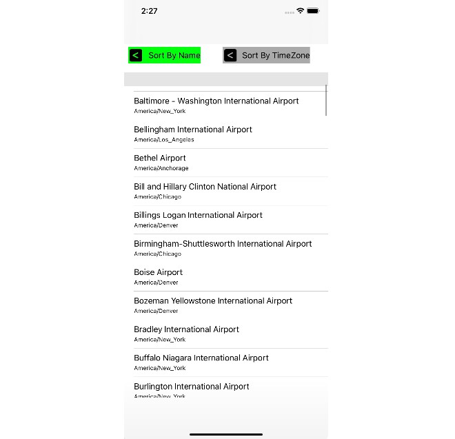 A sample app that will display some airport information using MVVM pattern