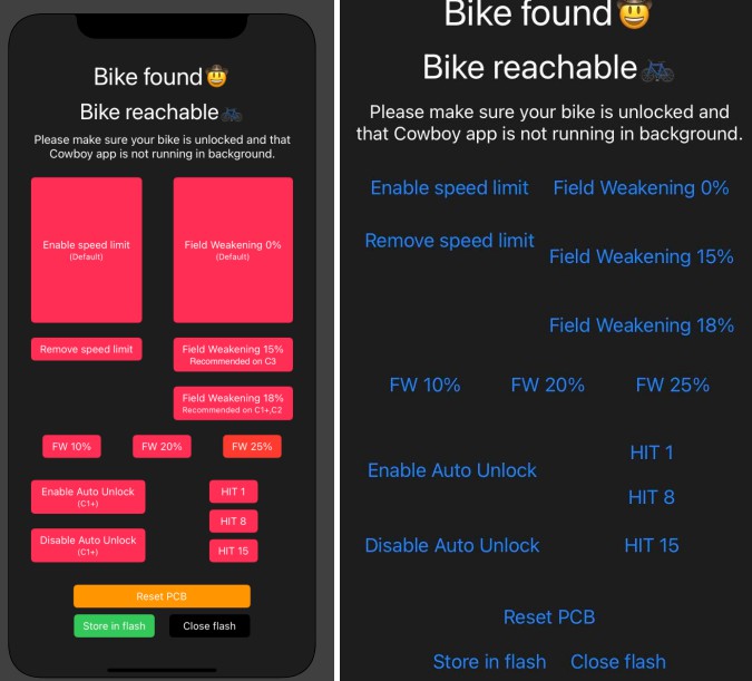 一个iOS应用程序，可以提高牛仔自行车的速度限制