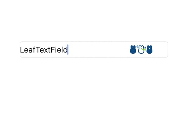 “LeafTextField”是包含图像和动画的自定义文本字段