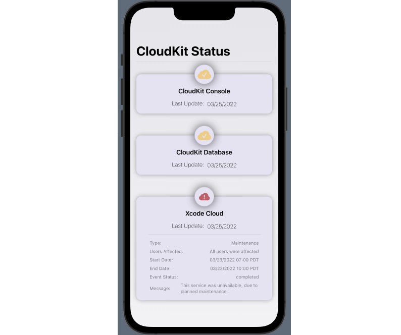 CloudKitStatus：获取Apple状态信息的简单应用程序