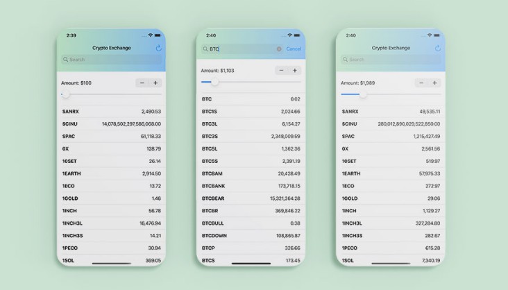使用SwiftUI的加密货币汇率检查器iOS应用程序