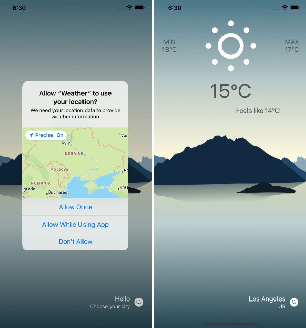 Weather App using UIKit without Storyboard