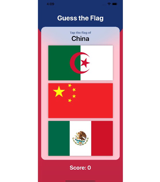 玩家轮流根据给定的名称从三个选项中猜测旗帜