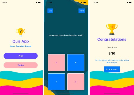 A quiz app with SwiftUI although tutorial was on UIKit