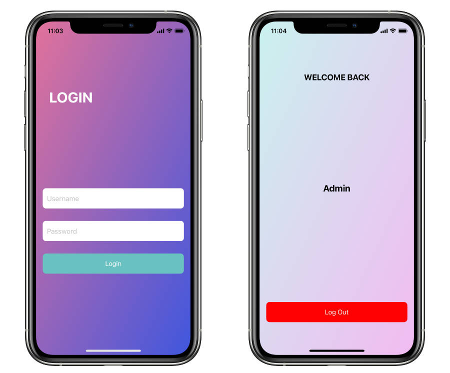 Simple project with login and main screen