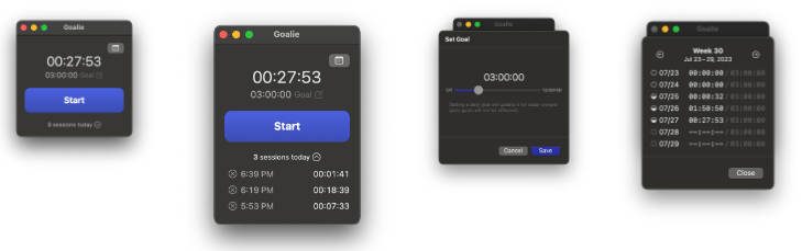 A bespoke time tracking app for macOS
