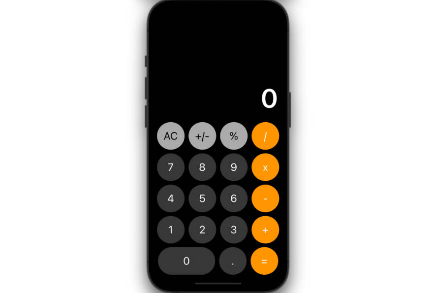 A replica of the Apple calculator