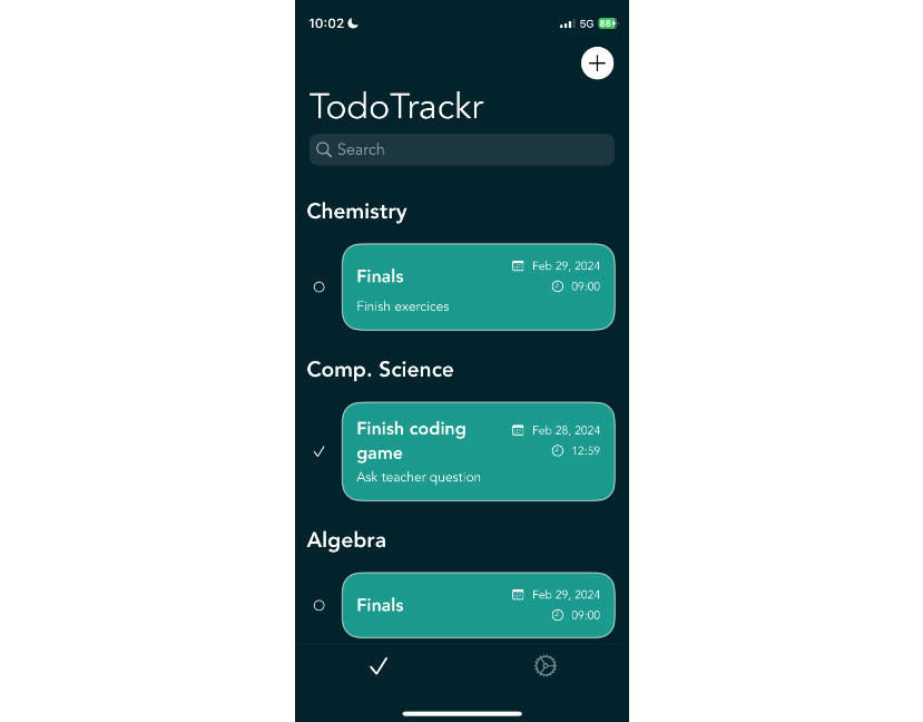 TodoTrackr: SwiftUI application made for an easier todo-list experience