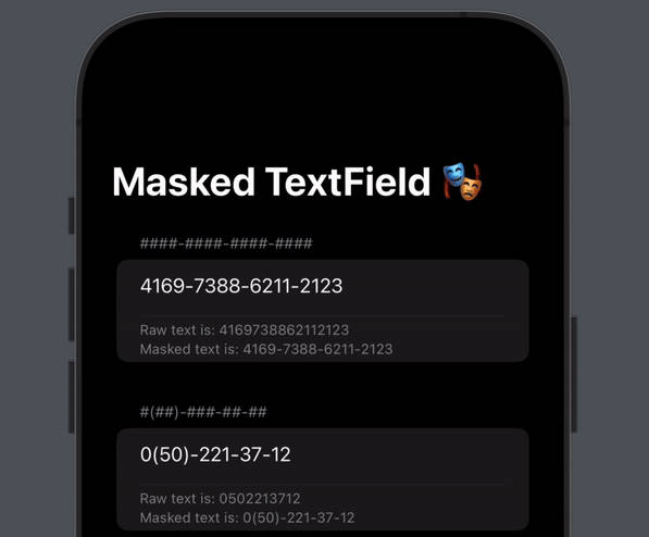 Easily integrate customizable masked text input fields into SwiftUI apps